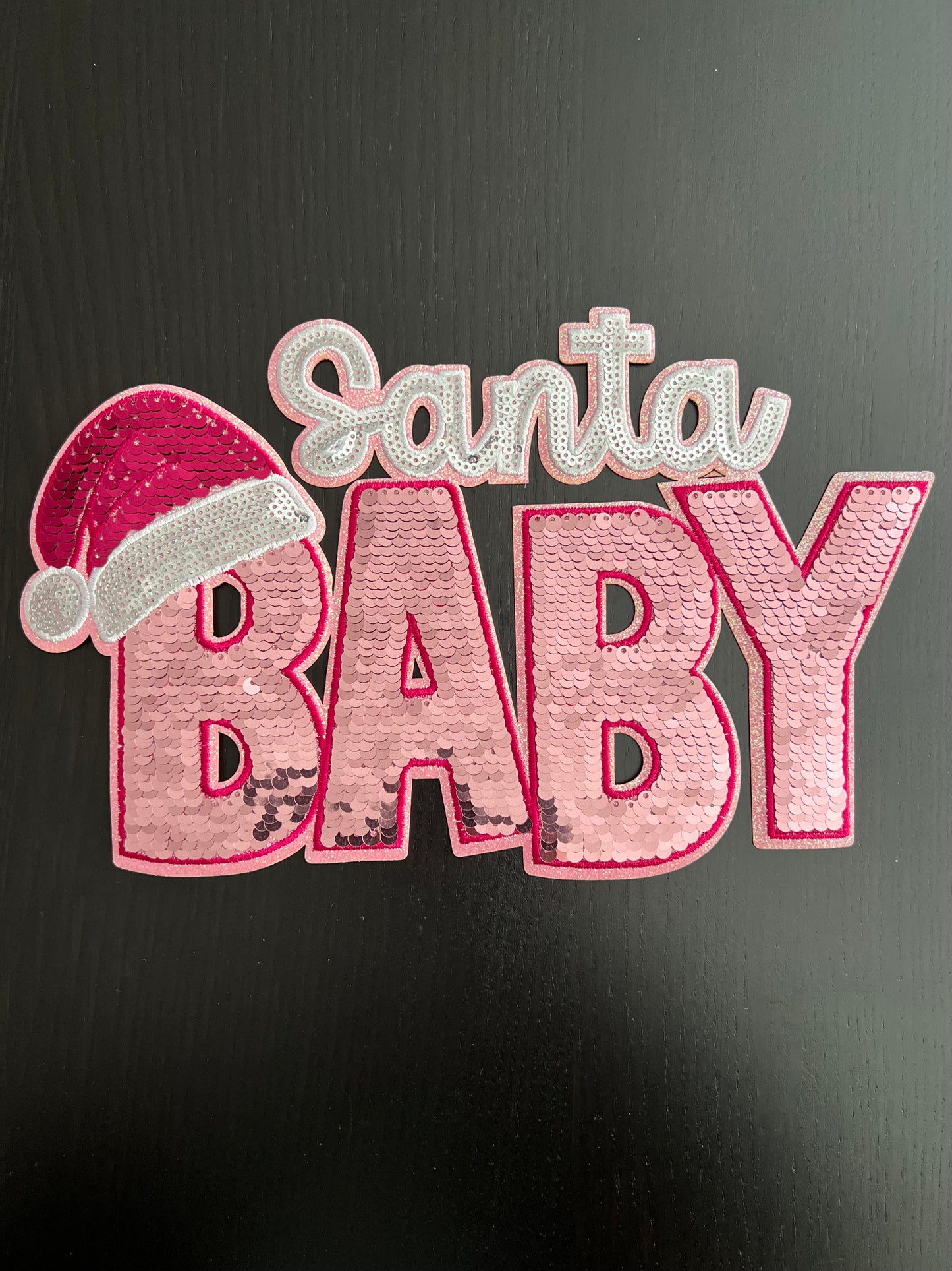 Santa Baby Sequin PATCH - GILDAN CREWNECK ONLY