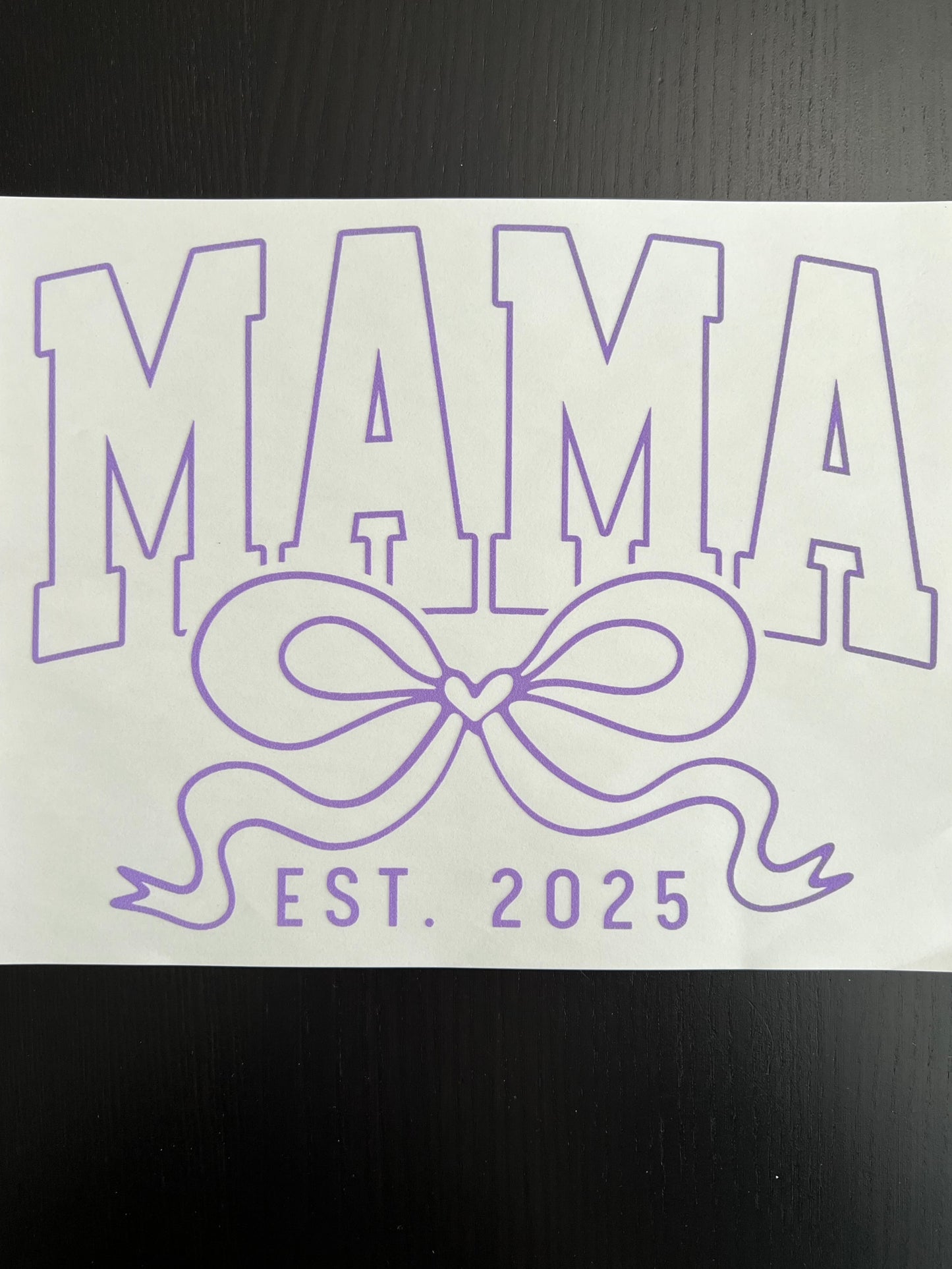 MAMA with Bow in Lavender PUFF Ink