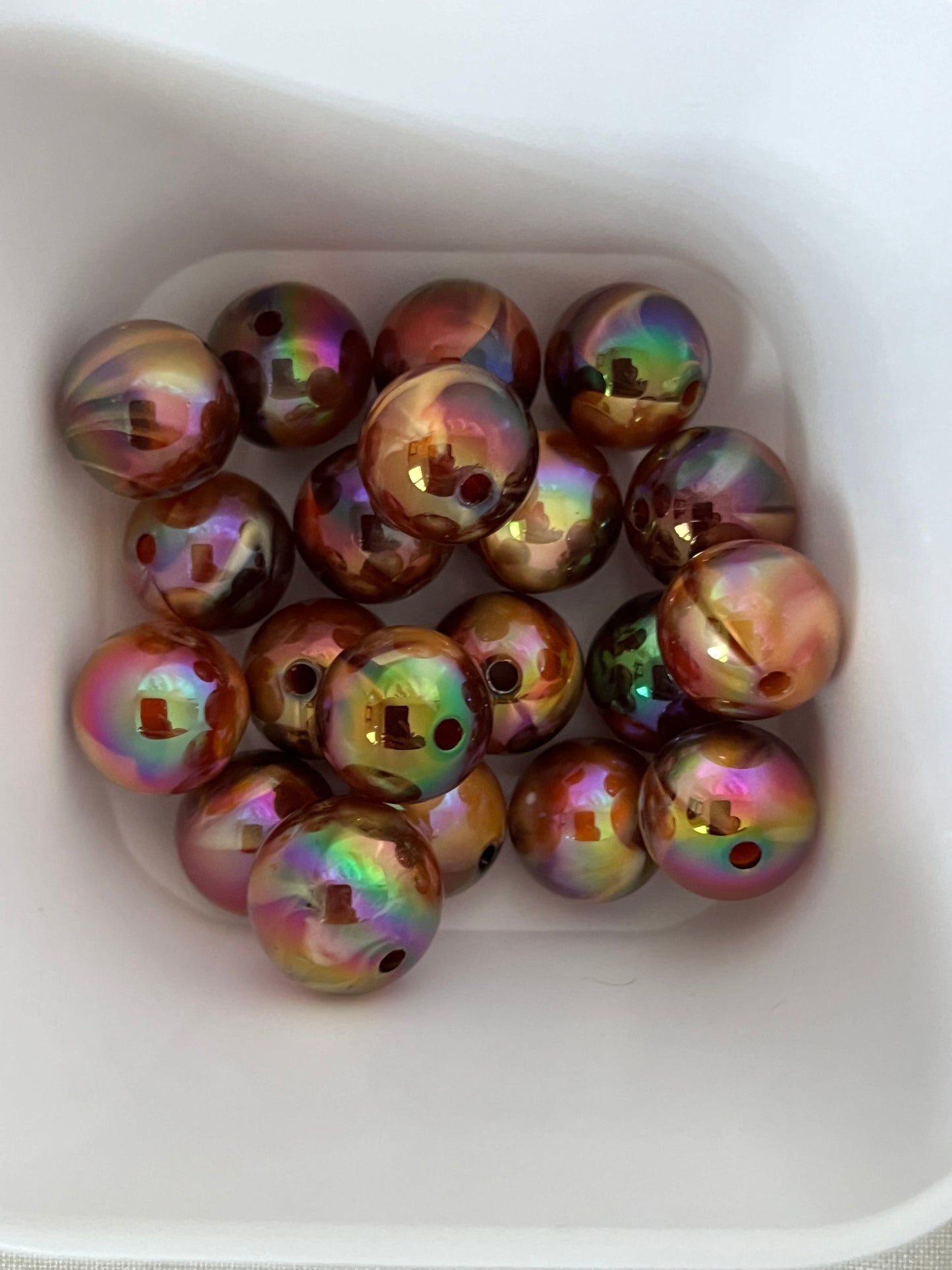 16mm Beads - Galaxy Style Beads - Brown & Gold Color Only Bag
