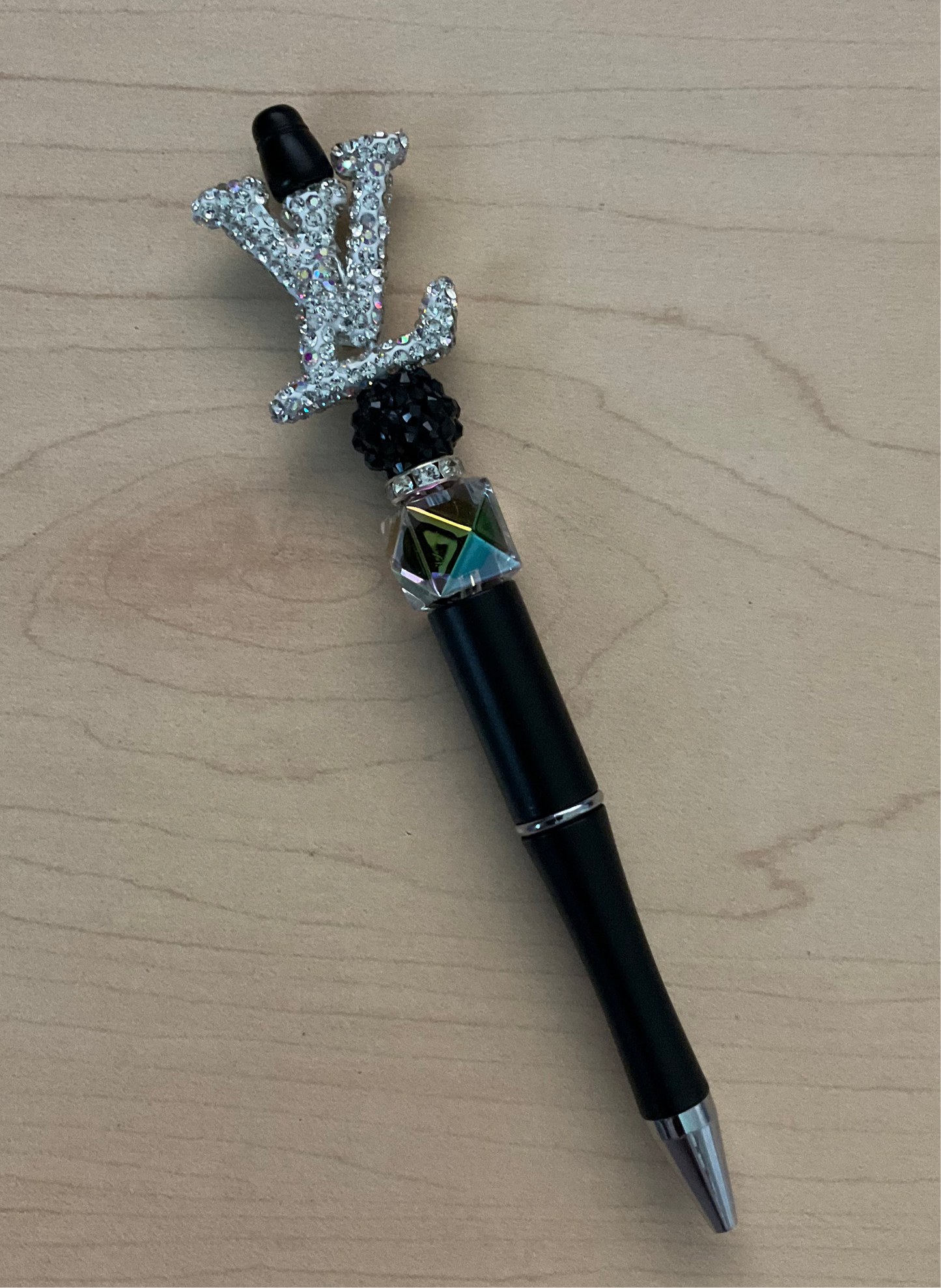 Designer L Logo Rhinestone Fancy Beaded Pens