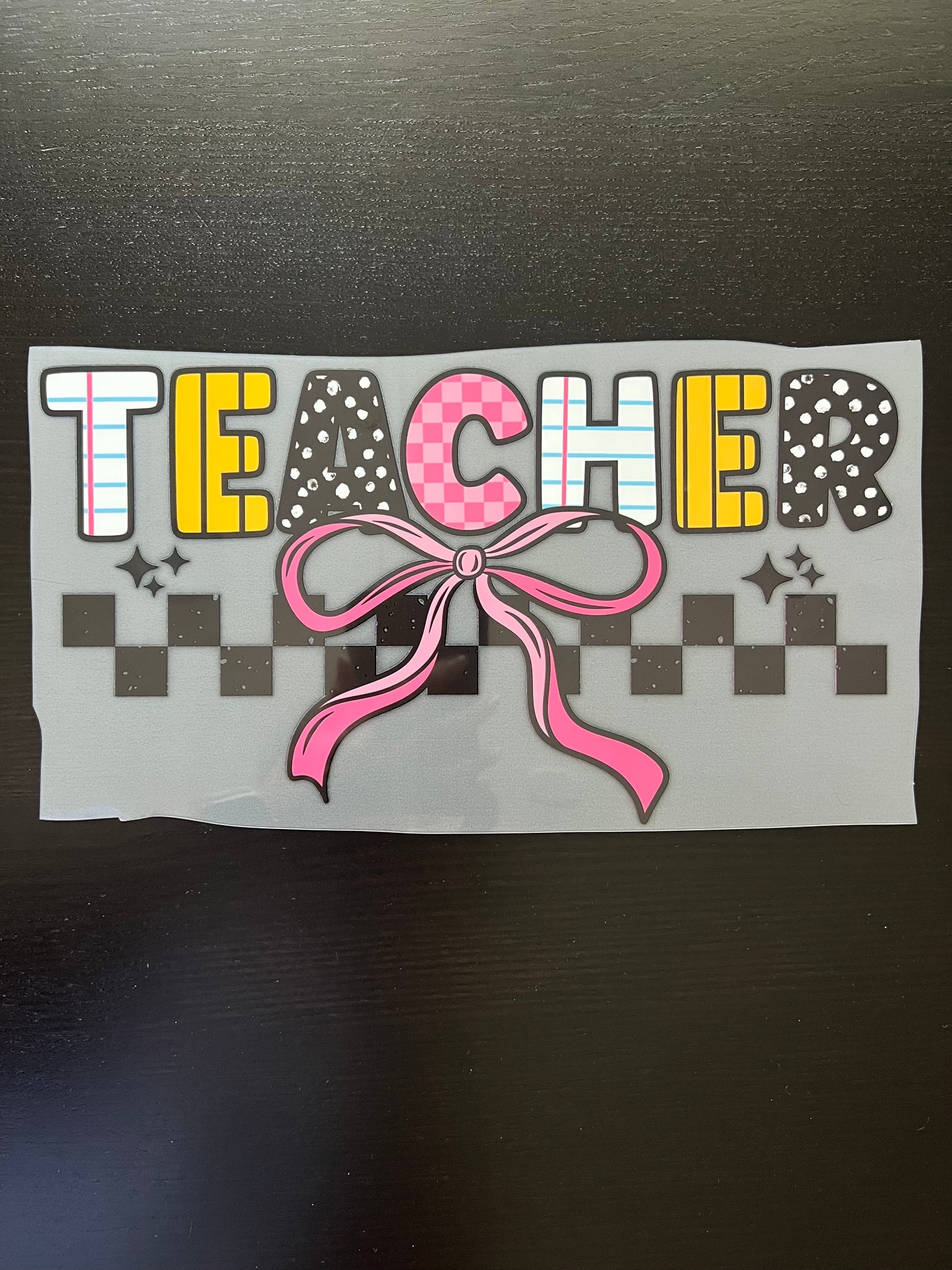 Teacher Checkered & Bow