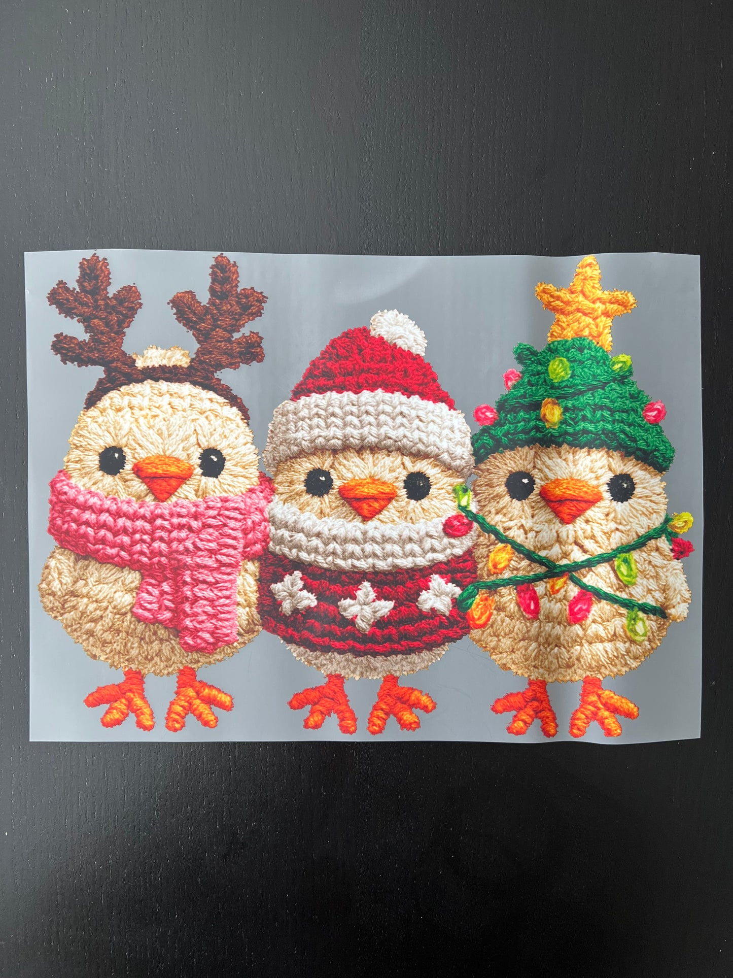 Faux Yarn Christmas Chicks