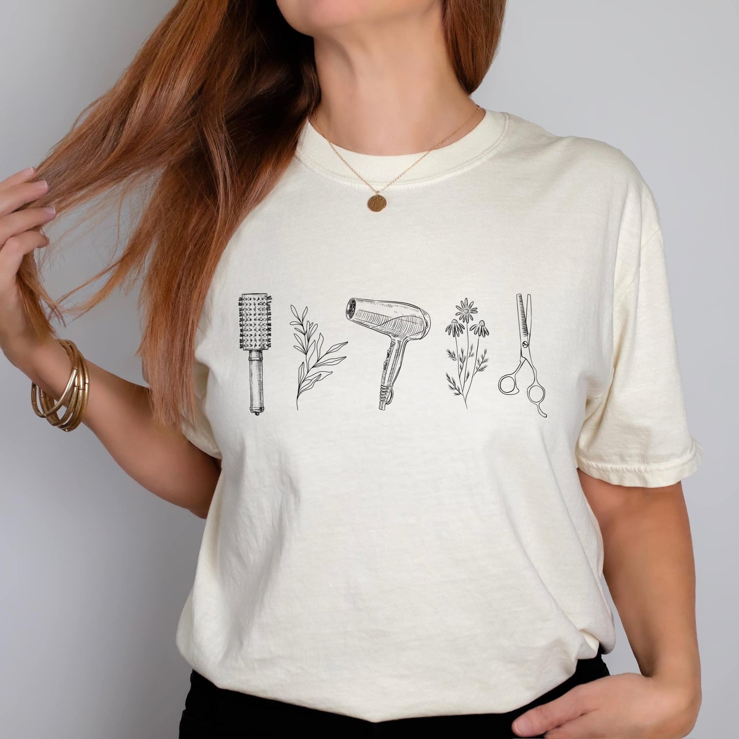 Hair Stylist Tools in Black Ink