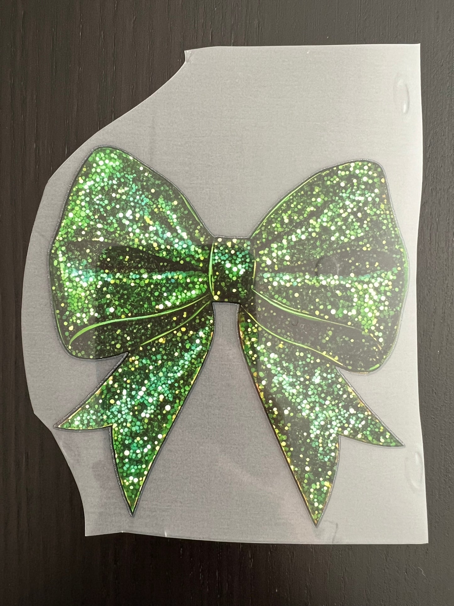 Green Faux Glitter Bow POCKET