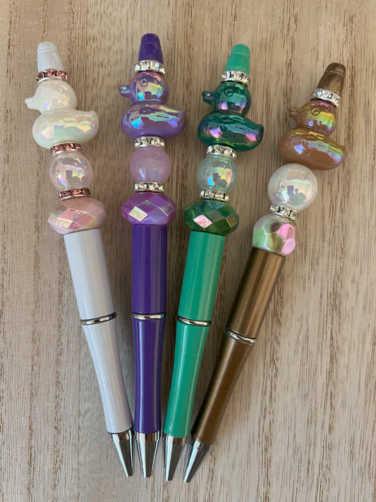 Duckies with Disco Beads Beaded Pens