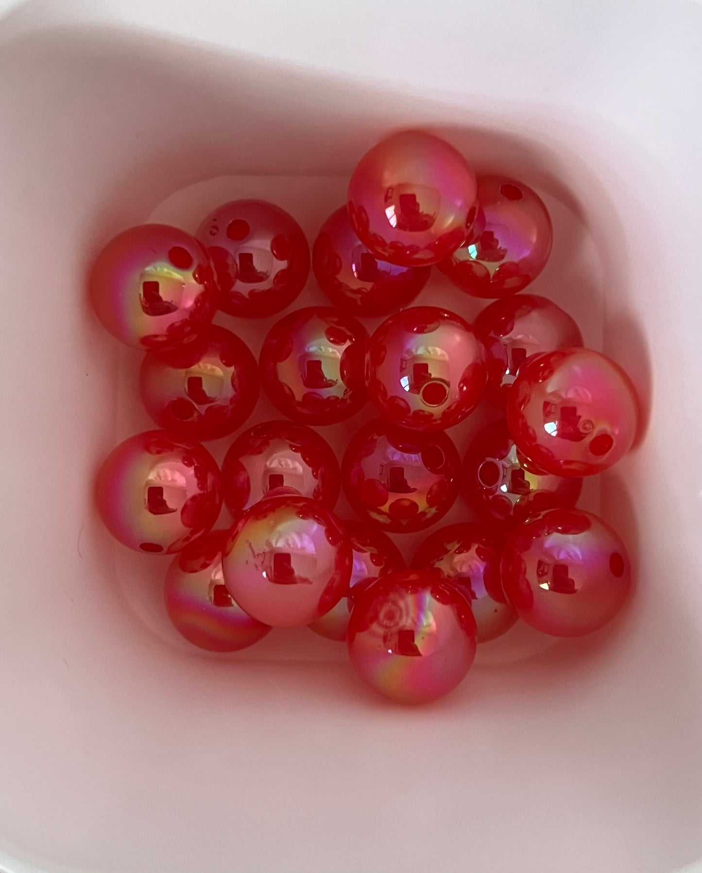 16mm Beads - Galaxy Style Beads - Red Color Only Bag