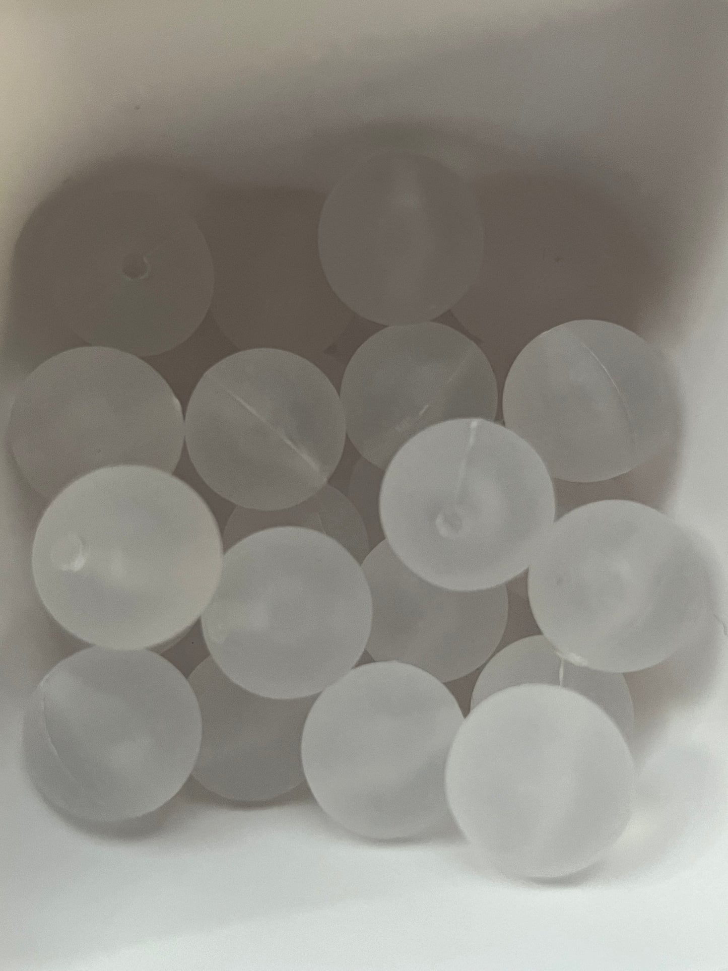 18mm Beads - Frosted Style Beads - White Color Only Bag