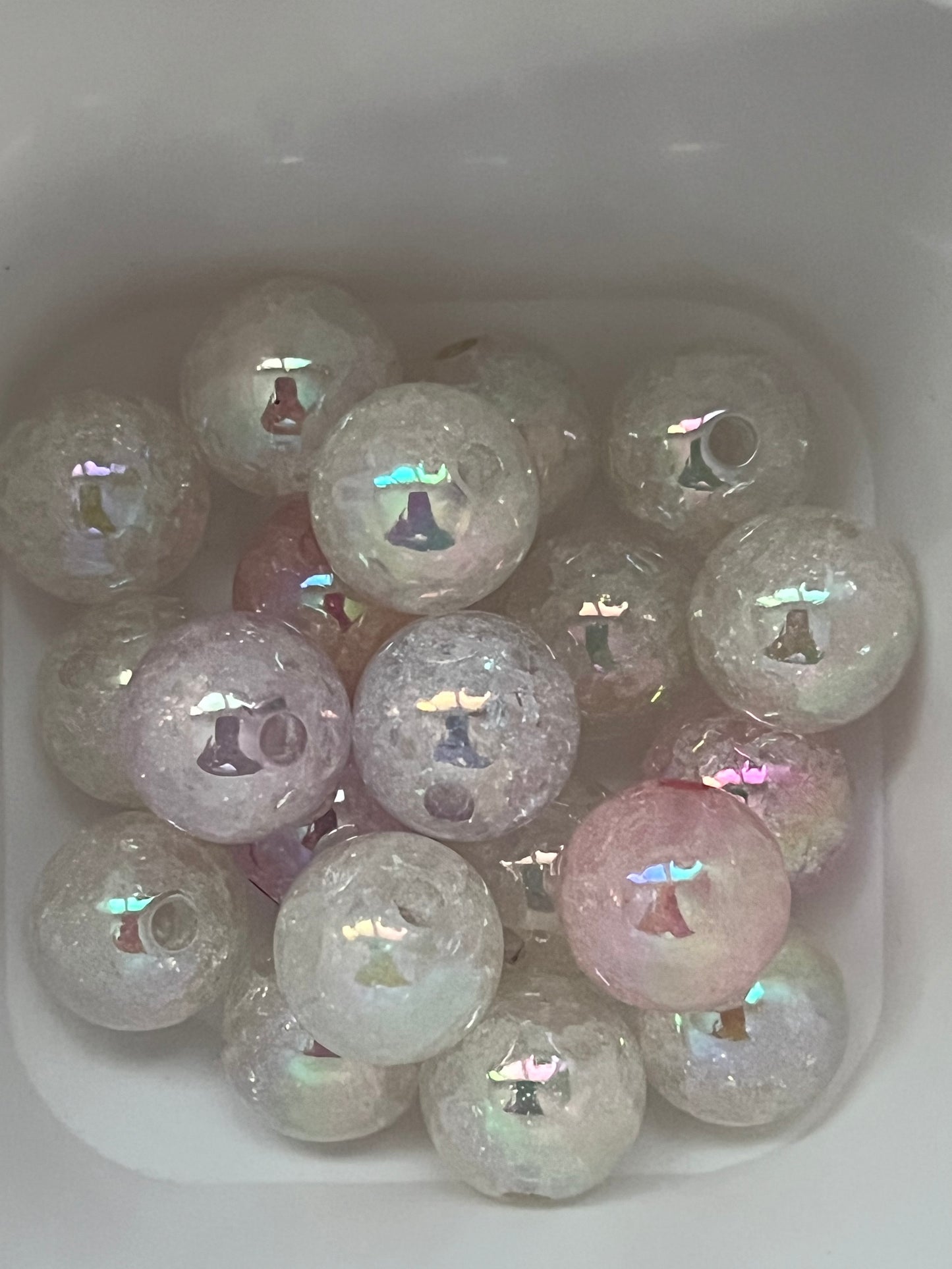 16mm Beads - Crackle Style Beads - Random Color Mixed Bag