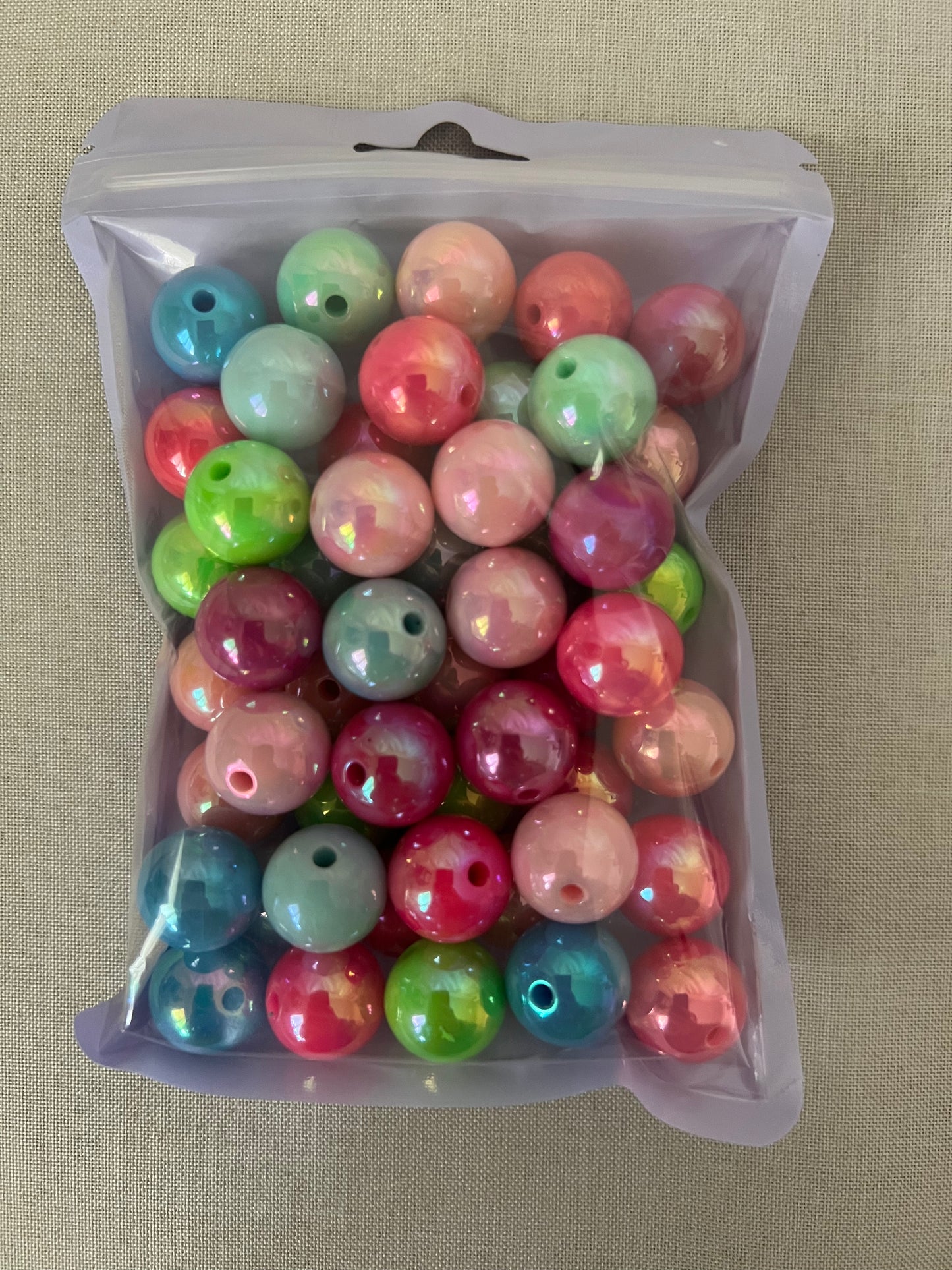 16mm Beads - Iridescent Style Beads - Random Bright Color Mixed Bag