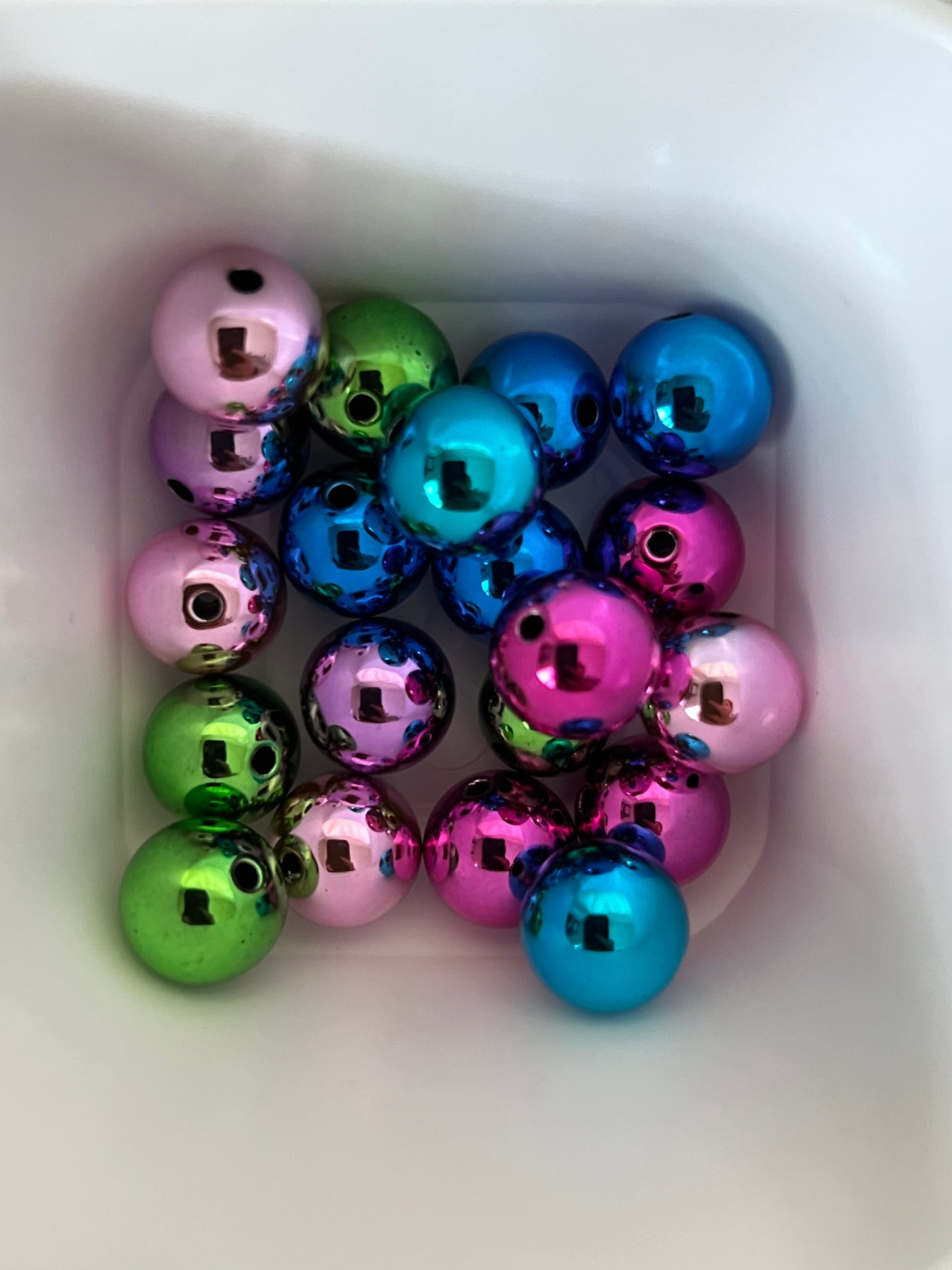 16mm Beads - Metallic Style Beads - Random Color Mixed Bag