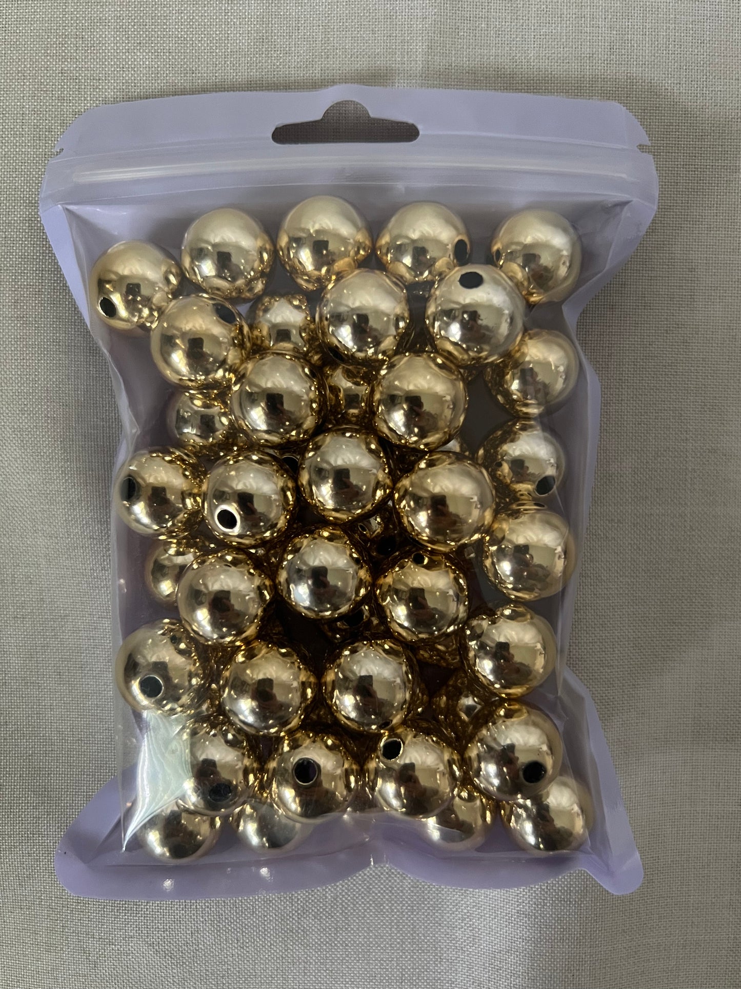 16mm Beads - Metallic Style Beads - Gold Color Only Bag