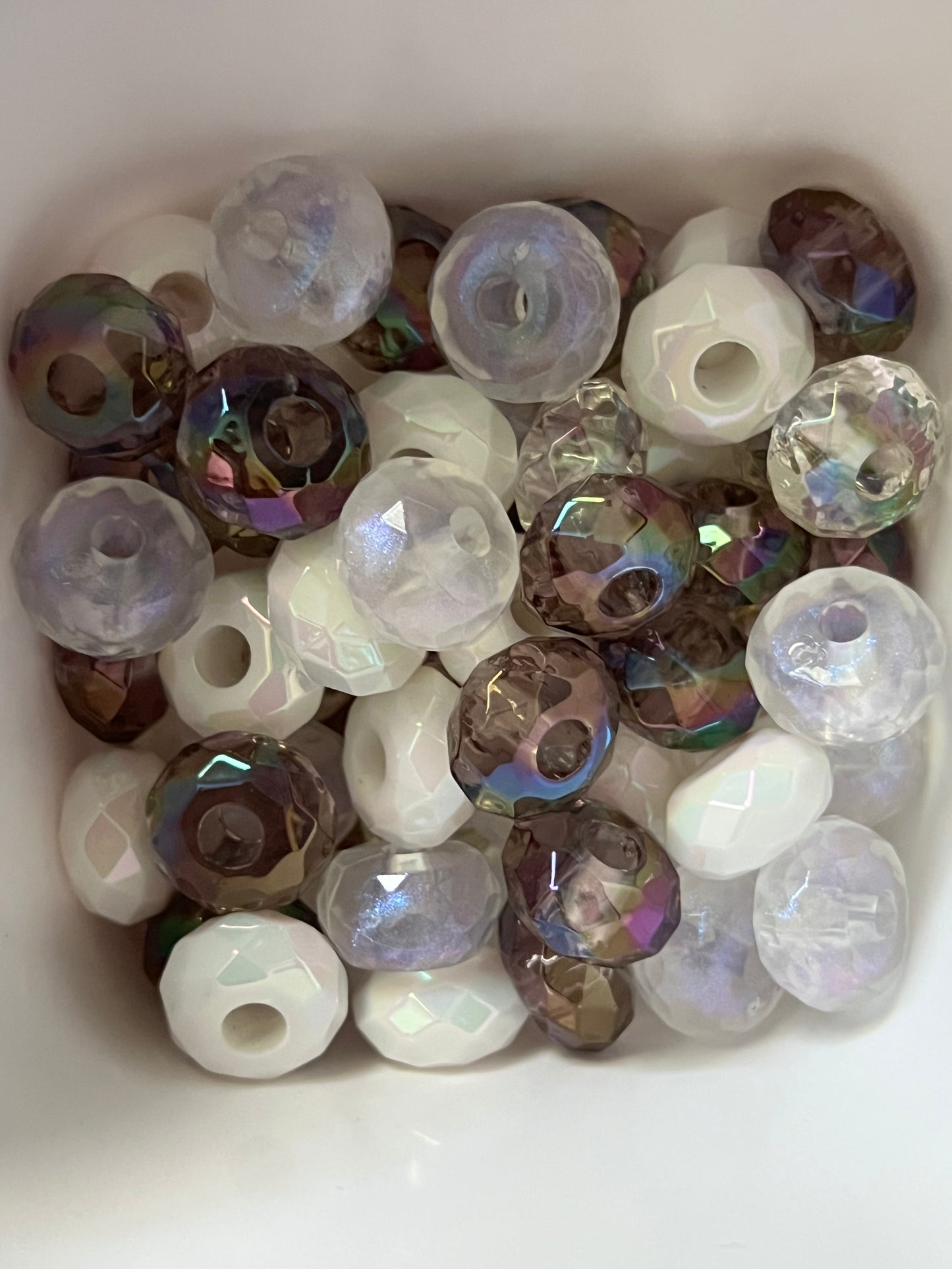 Faceted Wheel Beads - Mixed Colors - 50 pcs