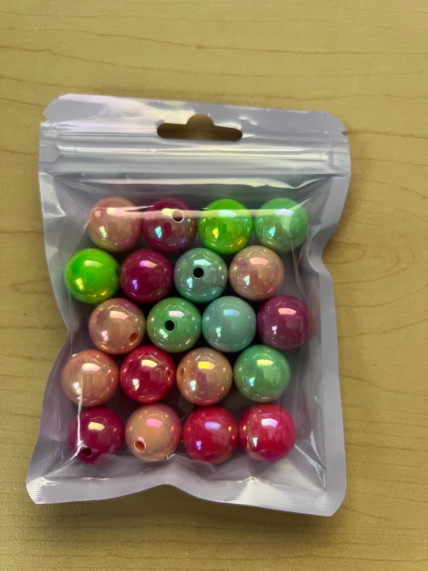 16mm Beads - Iridescent Style Beads - Random Bright Color Mixed Bag