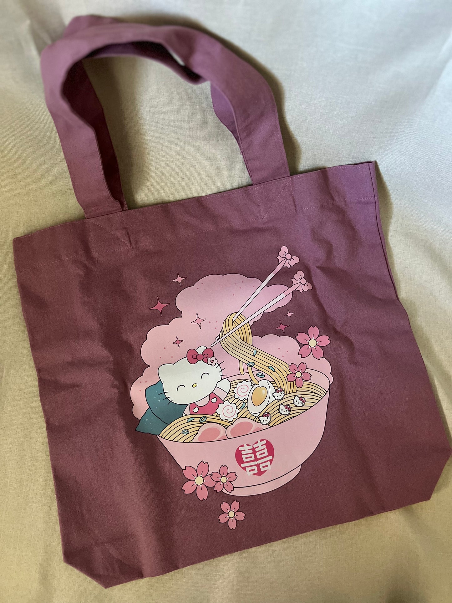 Kawaii Kitty Ramen Tote Bag