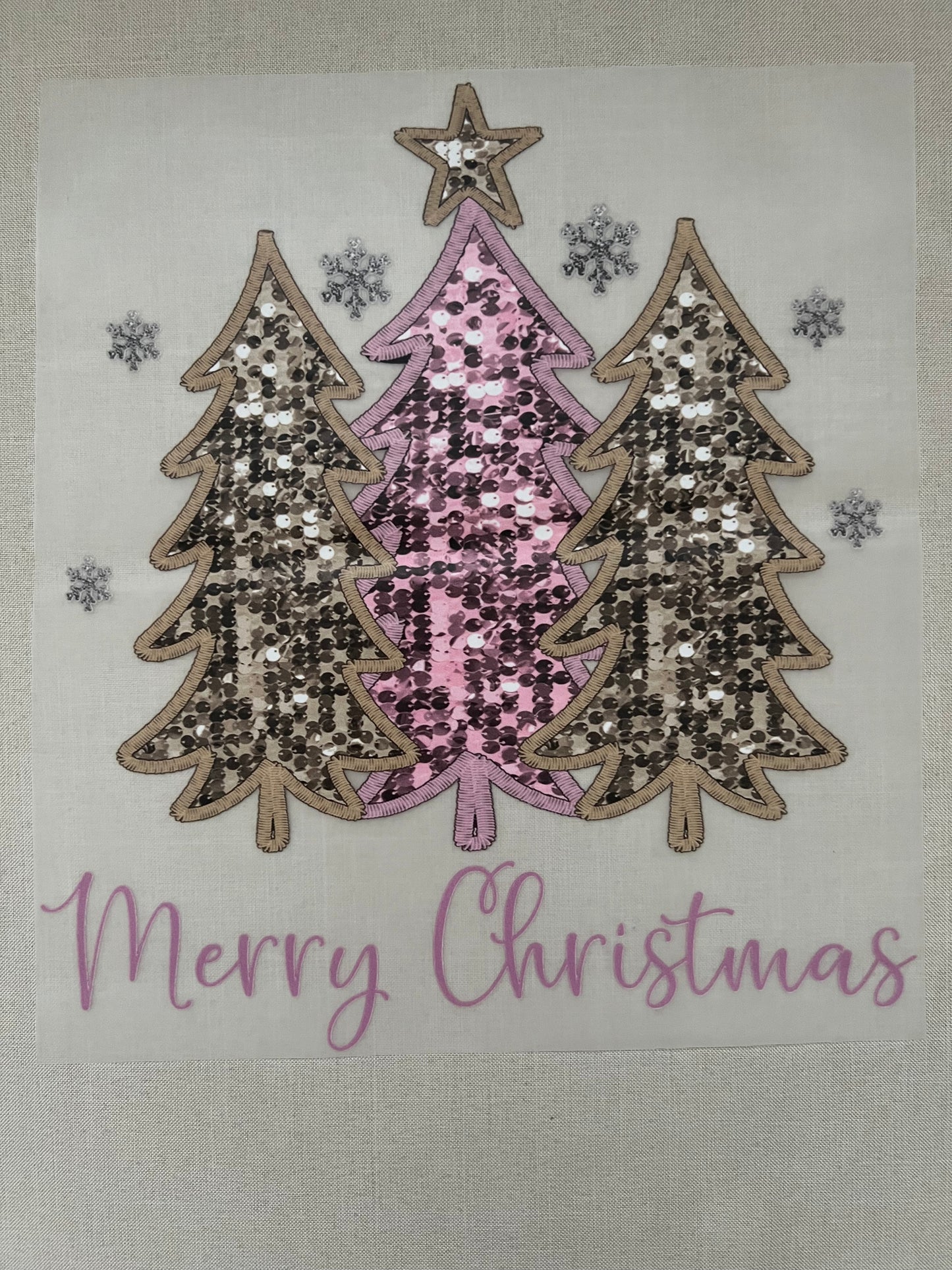 Merry Christmas & Trees Pink