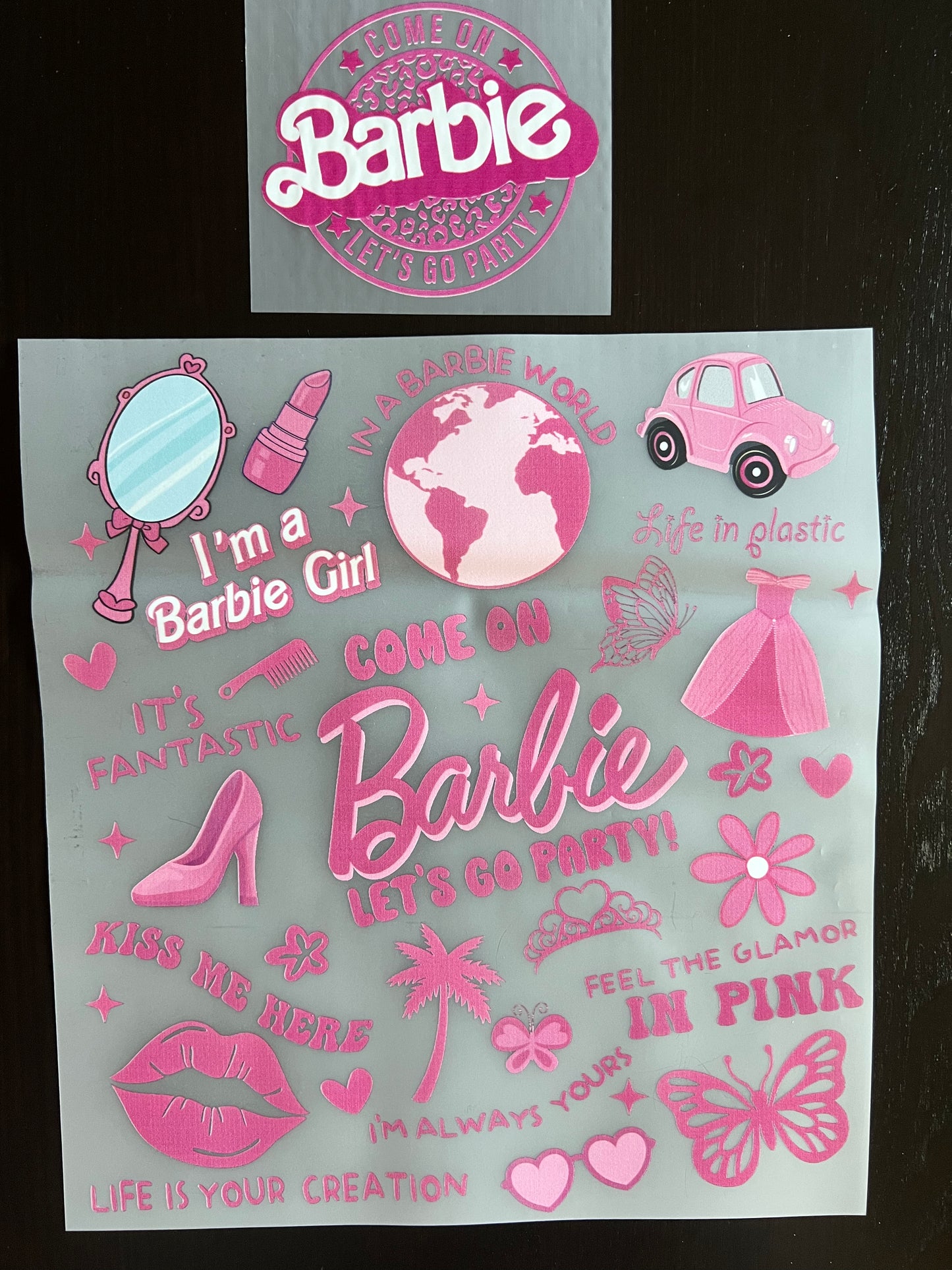 Pink Girl Collage with POCKET & BACK