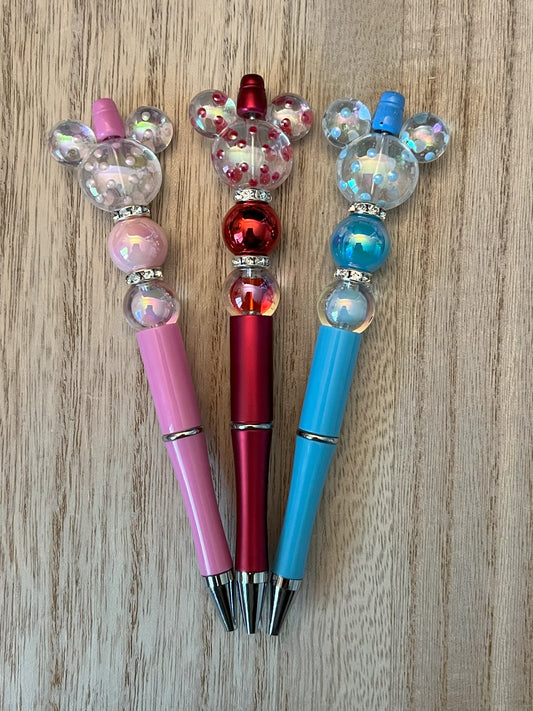 Mouse Polka Dot with Double Layer Beads Beaded Pens