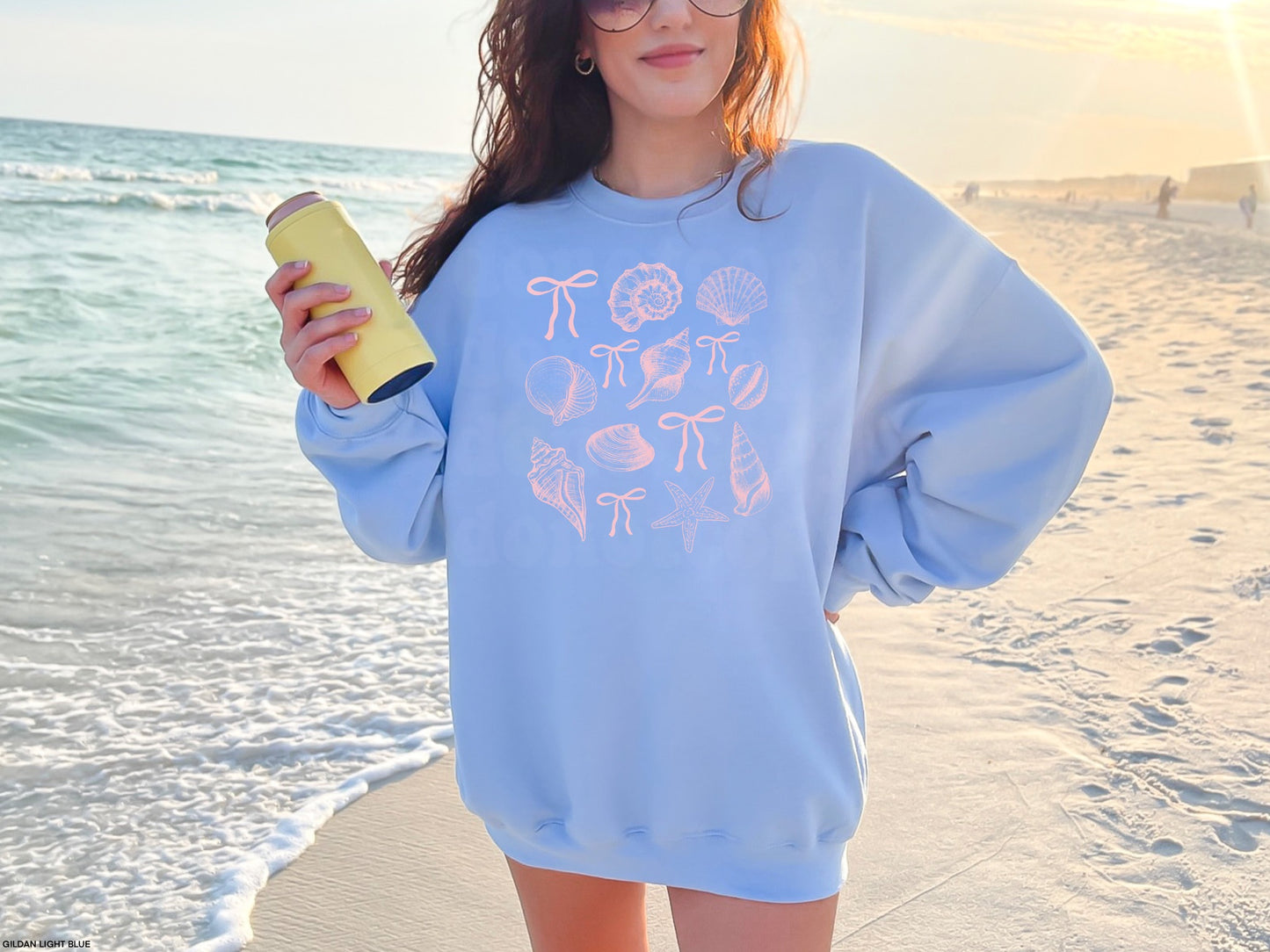 Seashells & Bows in Baby Pink Ink