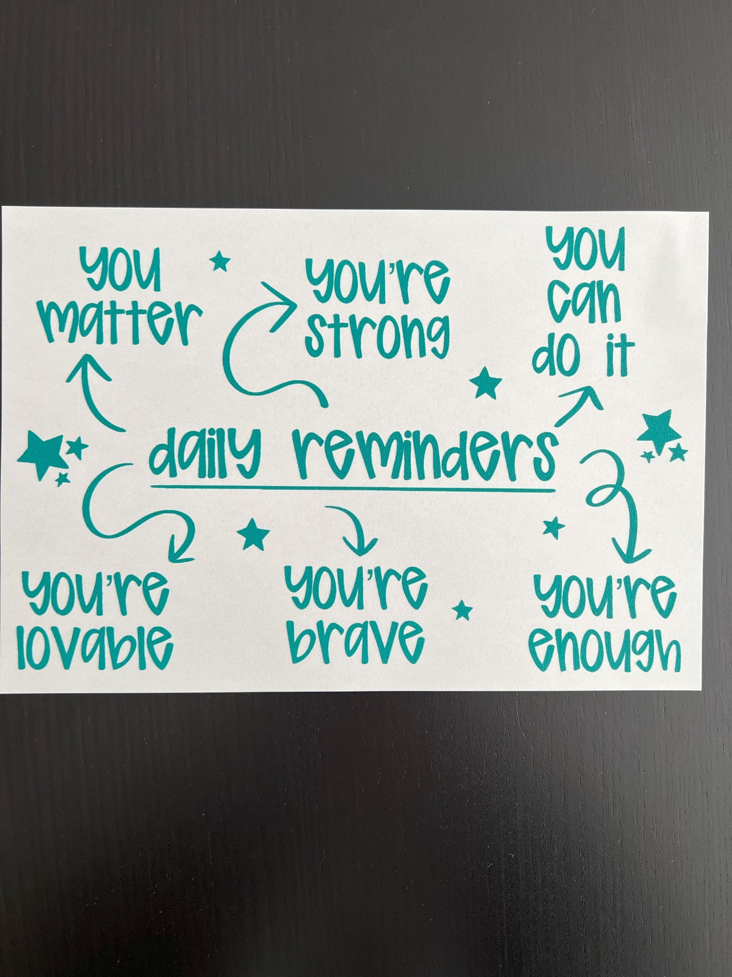 Daily Reminders in Teal Ink