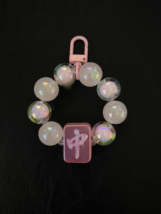 Mah Jong Middle Tile Pink Phone/Keychain/Bag Charm