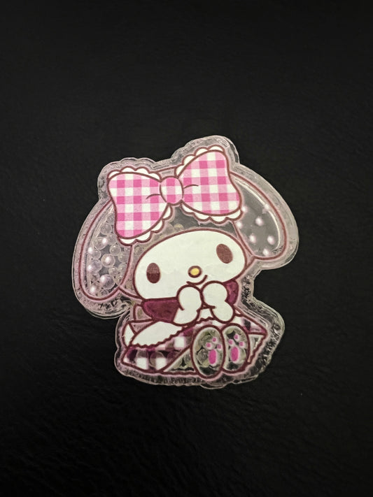 Kawaii Rabbit (Pink/White) Shaker Pin