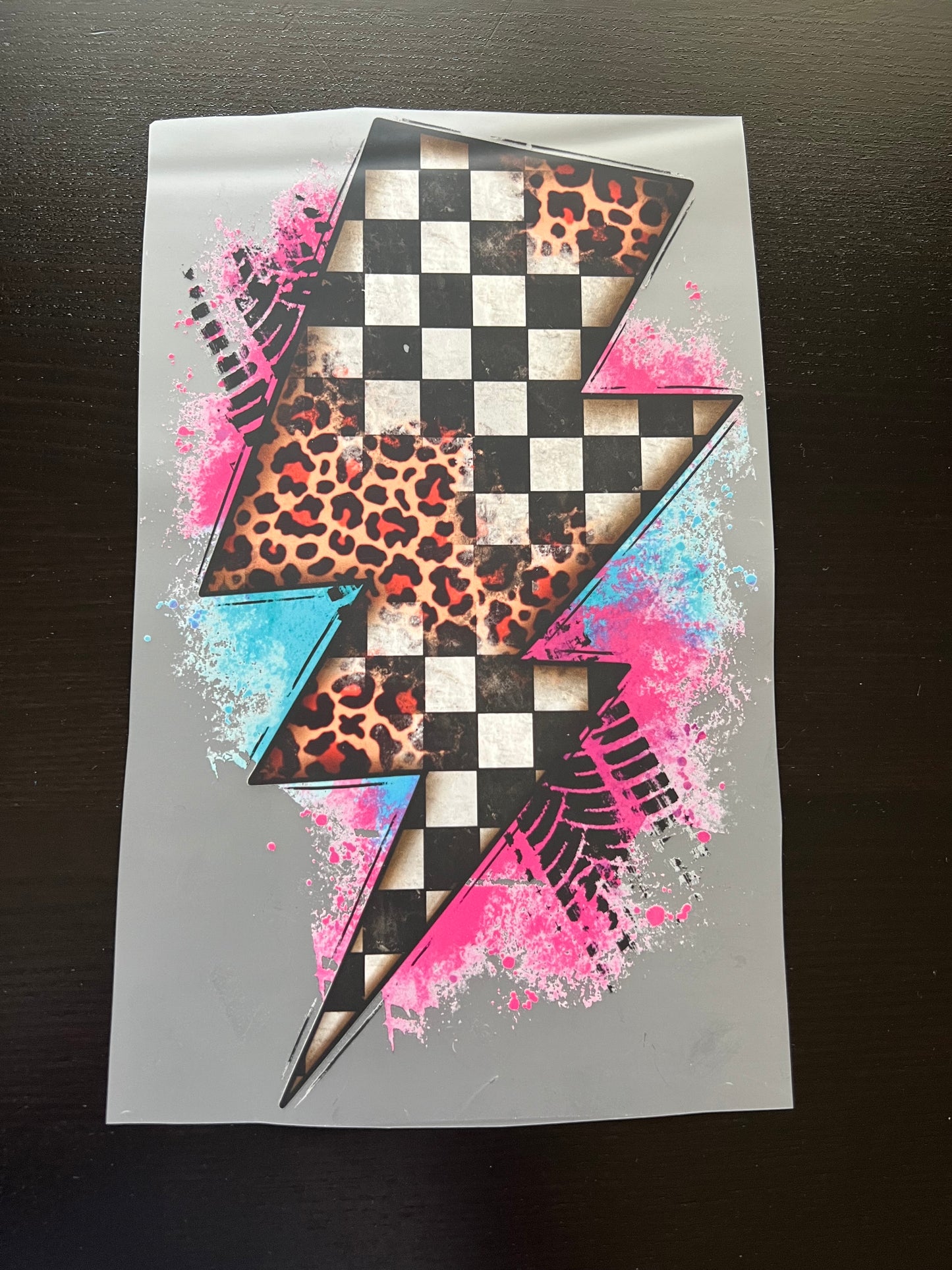 Lightning Bolt Checkered & Animal Print with Tire Track