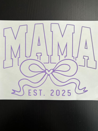 MAMA with Bow in Lavender PUFF Ink