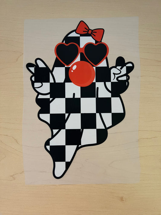 Orange Bubblegum Ghost Checkered with Sunglasses