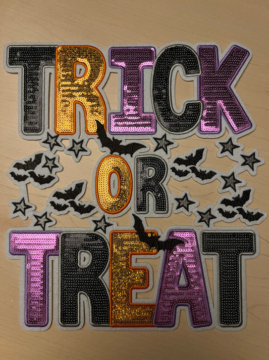 Trick or Treat Sequin PATCH - GILDAN CREWNECK ONLY