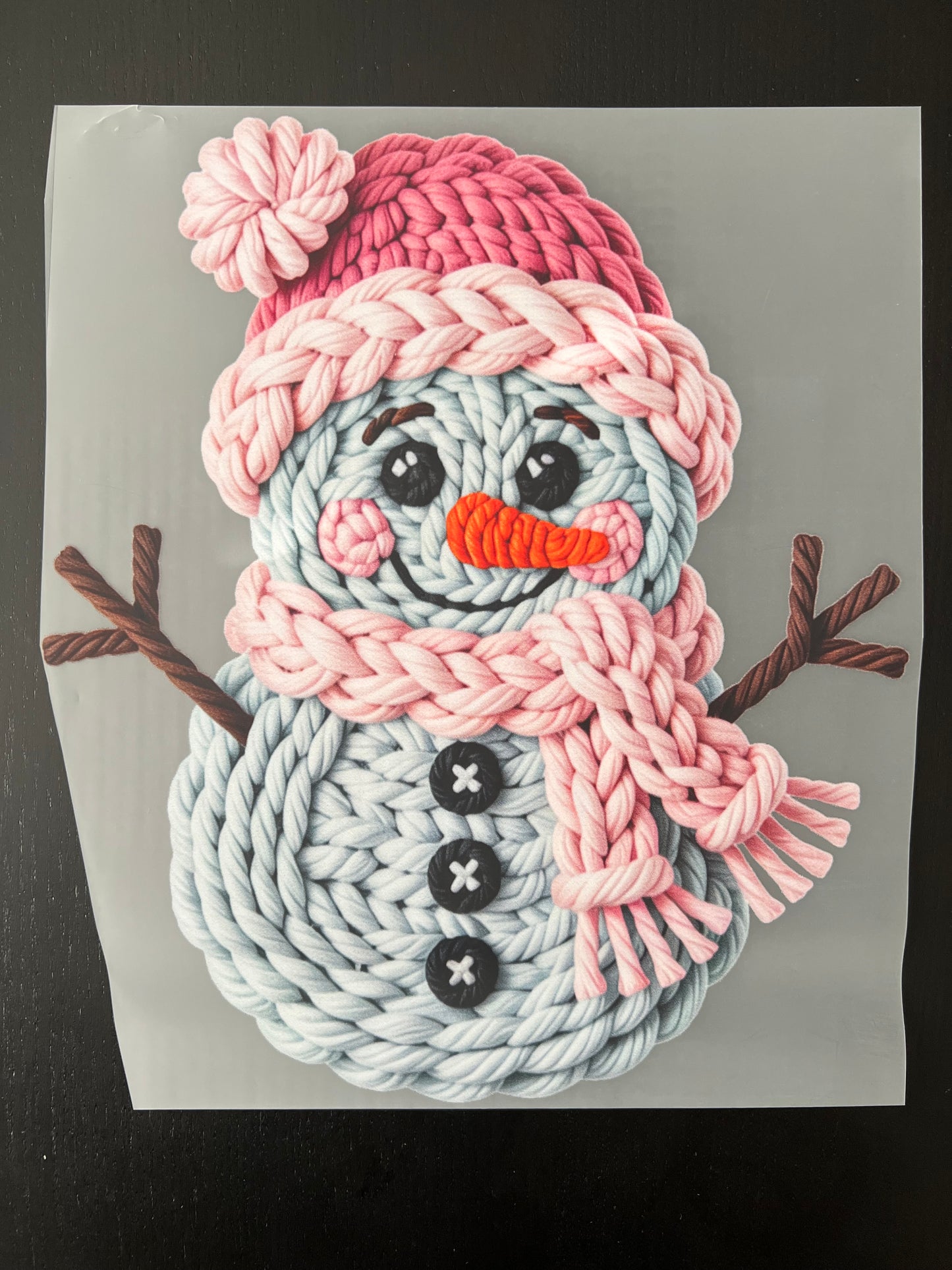 Faux Yarn Snowman