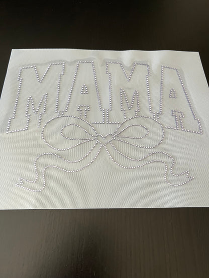 MAMA with Bow in Light Violet RHINESTONES