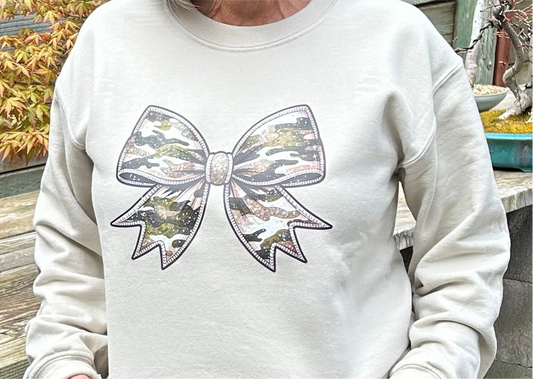 Camo Sparkly Bow