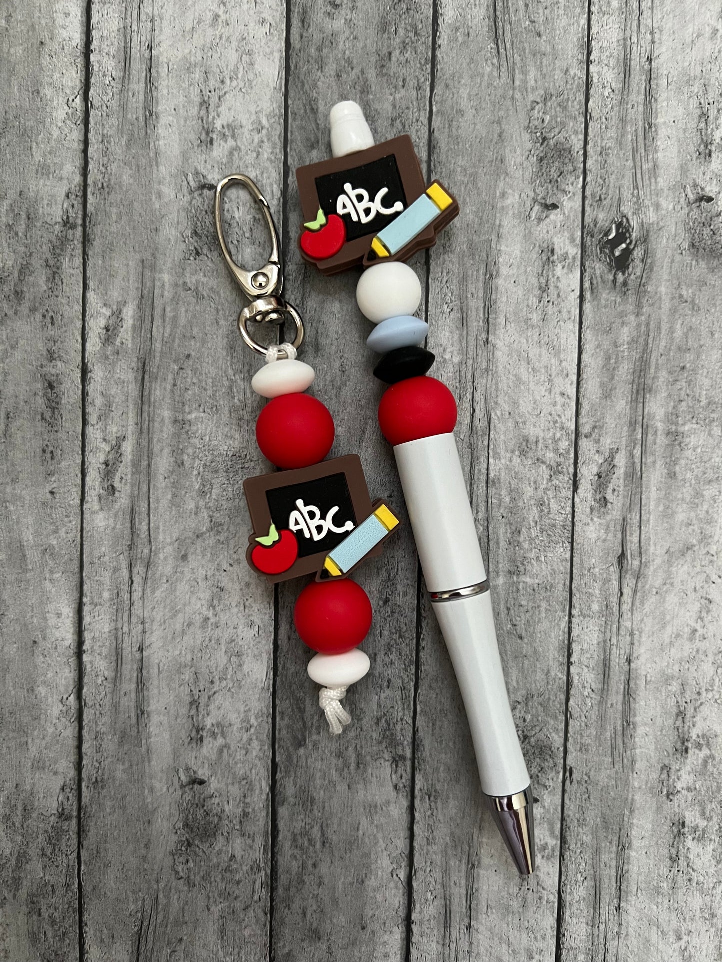 Teacher Pen & Keychain/Bag Charm Set