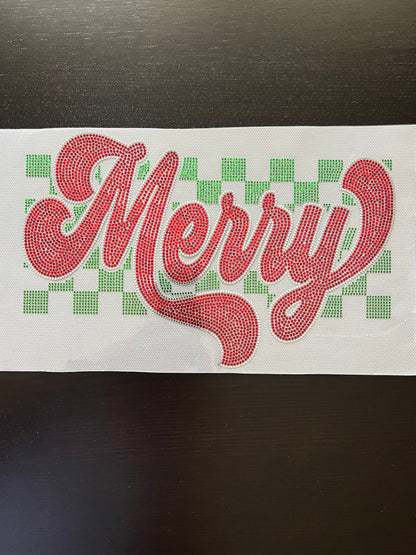 Merry Checkered in Red & Green SPANGLES