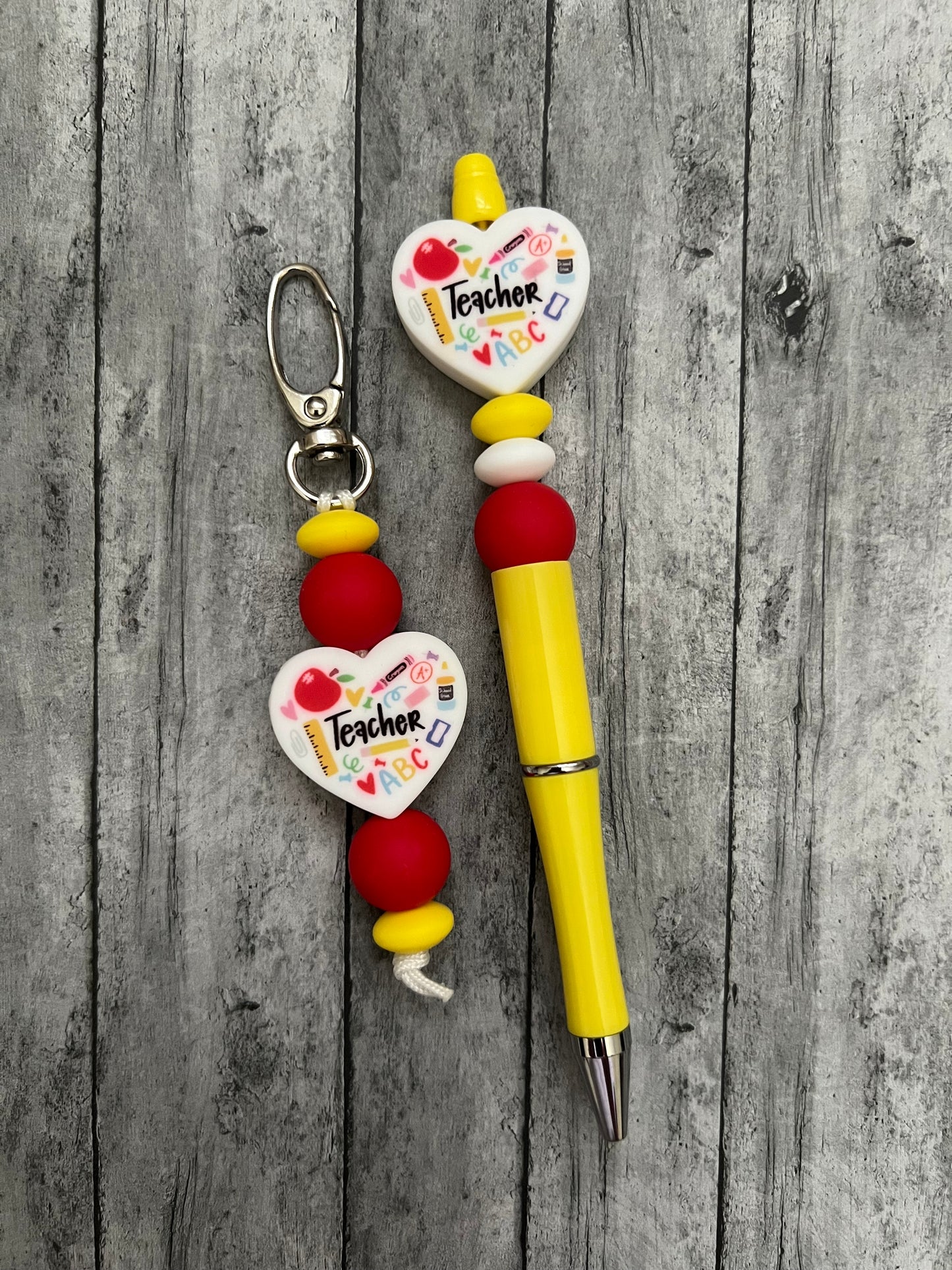 Teacher Pen & Keychain/Bag Charm Set