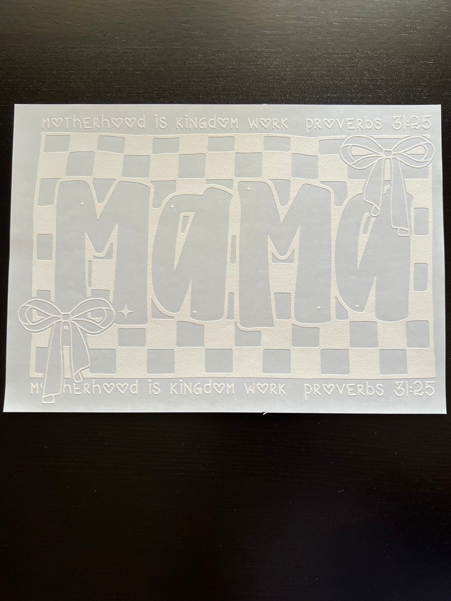 Mama Checkered with Verses in White Ink