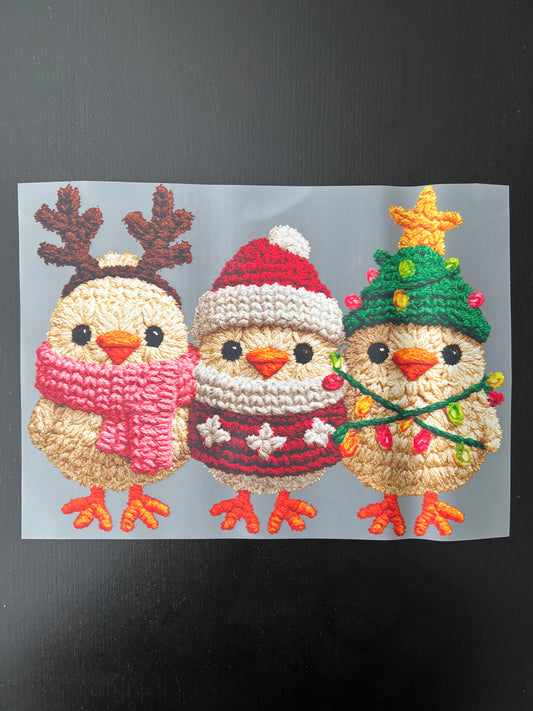 Faux Yarn Christmas Chicks