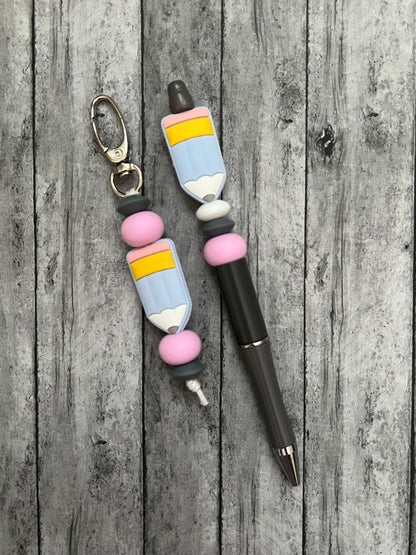 Teacher Pen & Keychain/Bag Charm Set