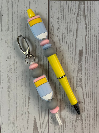Teacher Pen & Keychain/Bag Charm Set
