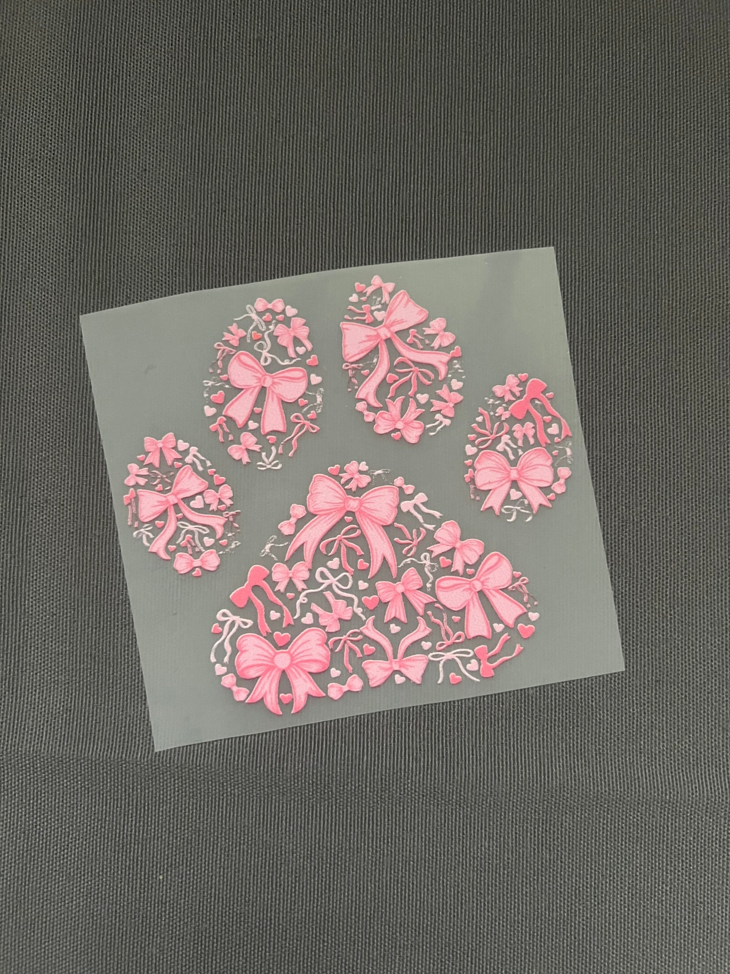 Dog Paw with Bows & Hearts POCKET