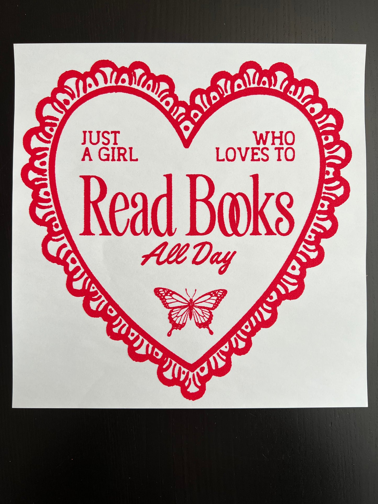 Read Books All Day in Fire Red Ink