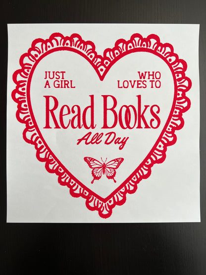 Read Books All Day in Fire Red Ink
