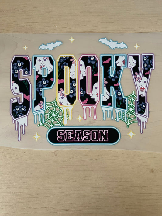 Spooky Season Ghost Patterned Letters Neon