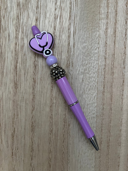 Stethoscope Heart Beaded Pen