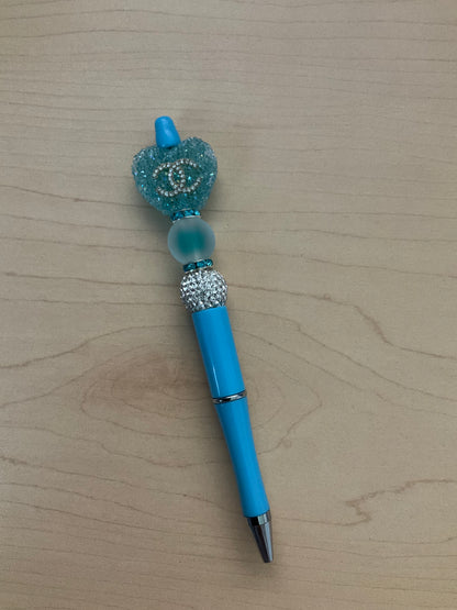 Designer C Sugar Heart Fancy Beaded Pens