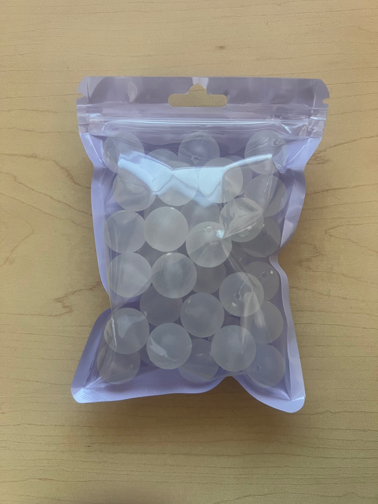 18mm Beads - Frosted Style Beads - White Color Only Bag