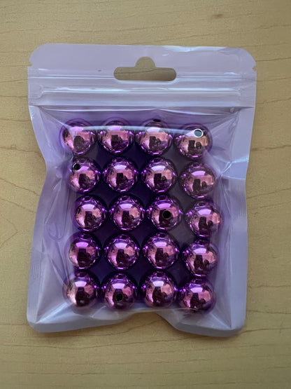 16mm Beads - Metallic Style Beads - Random Color Mixed Bag