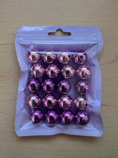 16mm Beads - Metallic Style Beads - Random Color Mixed Bag