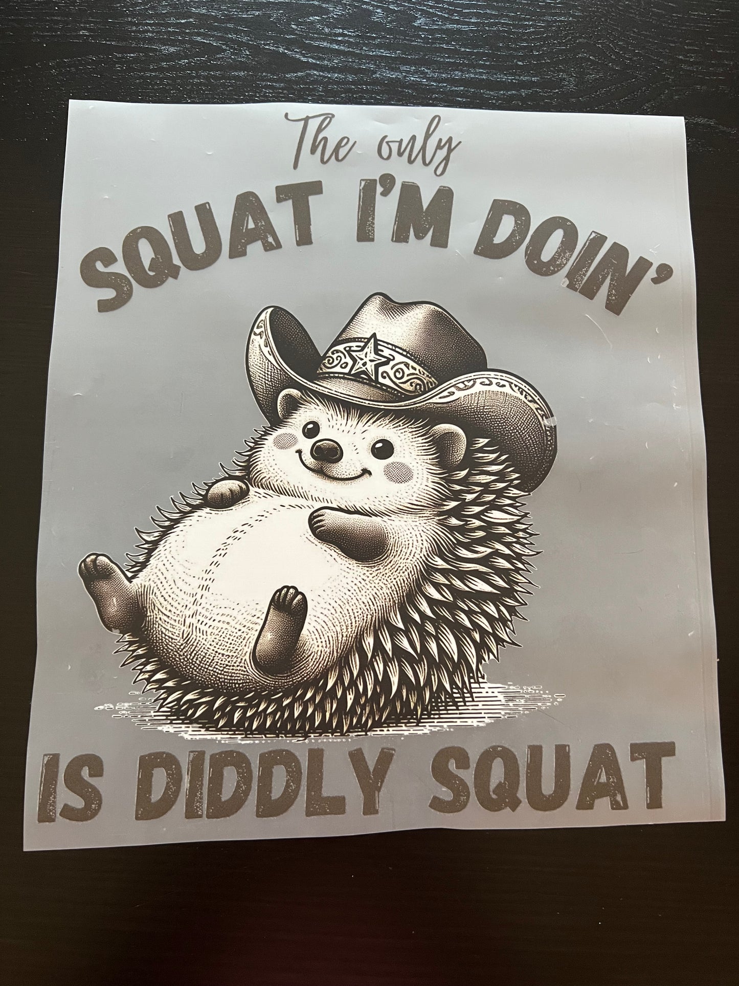 The Only Squat I'm Doin' is Diddly Squat Hedgehog
