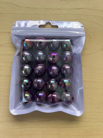 16mm Beads - Galaxy Style Beads - Purple Color Only Bag